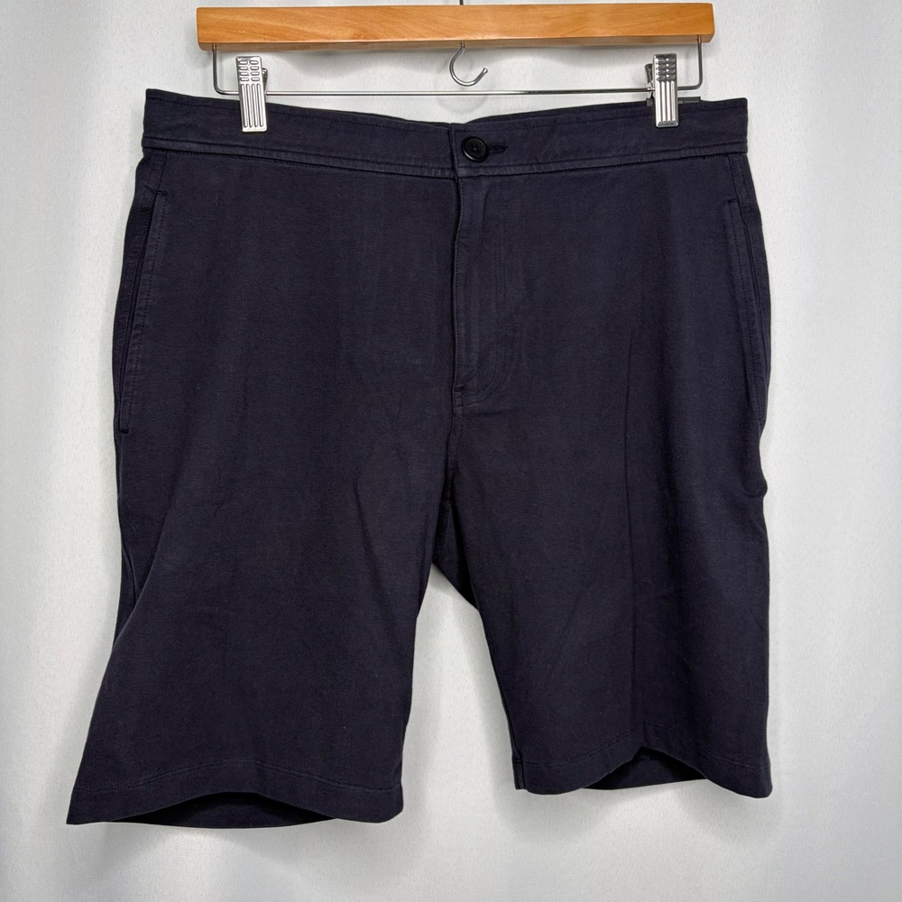Good Man Brand Sky Captain Navy Blue Cotton Stretch Jersey Shorts Mens Medium
